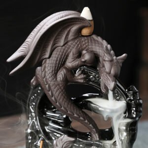 Encens en argile pourpre avec motif dragon