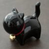 chats en céramique-Noir brillant – Noir laqué brillant