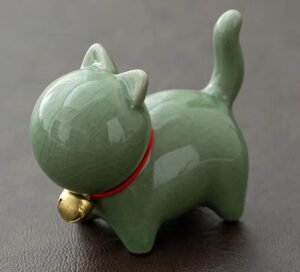 chats en céramique-Vert jade – Vert jade doux