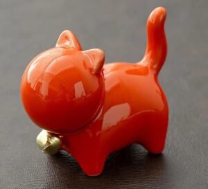 chats en céramique-Orange vif – Orange vif